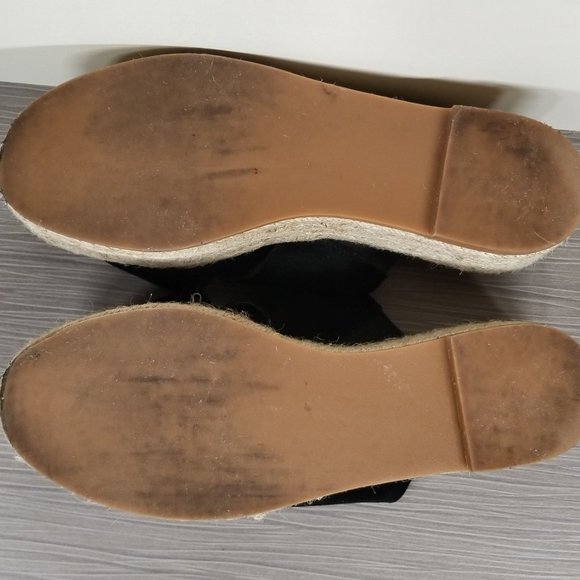 BP Criss Cross Strap Platform Espadrille Sandal, Black Suede, Womens Size 8.5 M - Picture 11 of 12